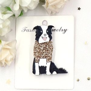Border Collie Lover Dog Mom Brooch Womens Puppy Jewelry Valentines Mothers Day